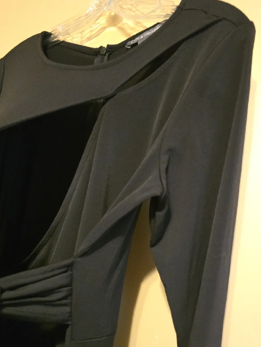 Kate & Mallory Dress Women's Size Medium Black Long-Sleeve Twist-Detail Dress
